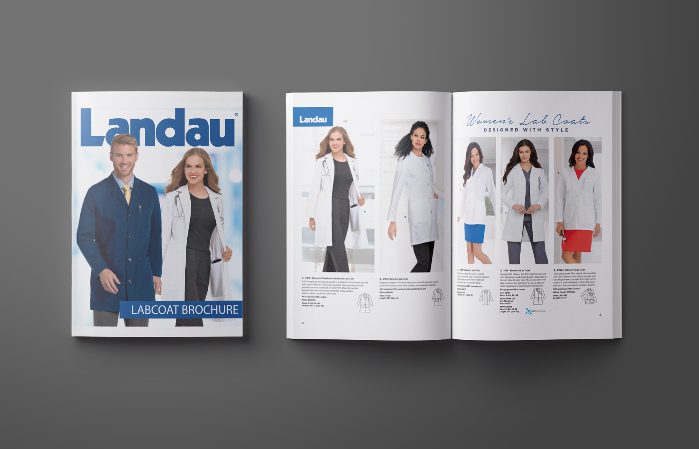 Landau Uniforms 2017 Labcoat Sales Brochure design
