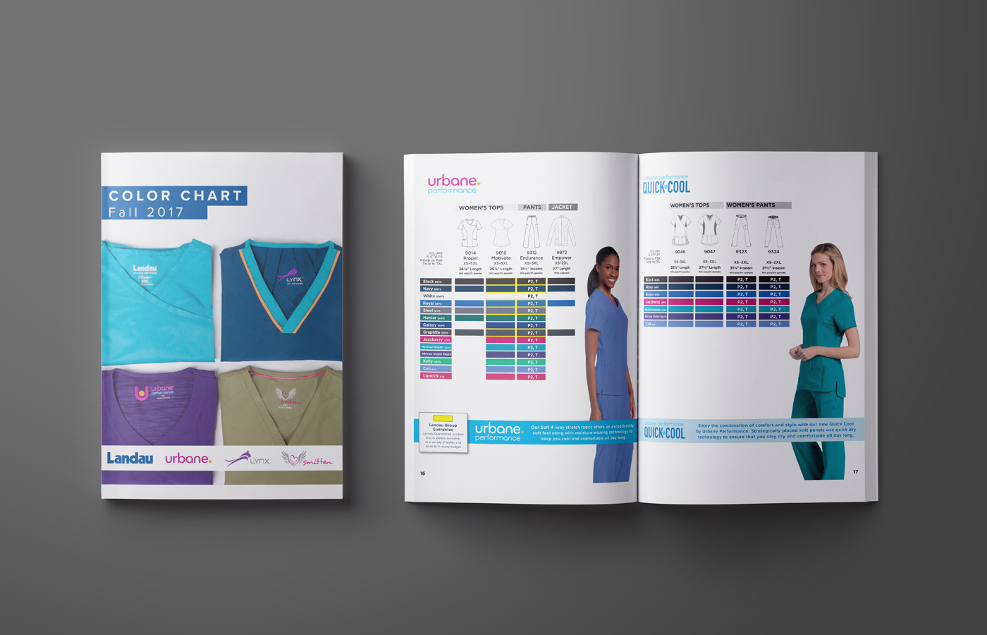 Landau Uniforms Fall 2017 Sales Color Chart design