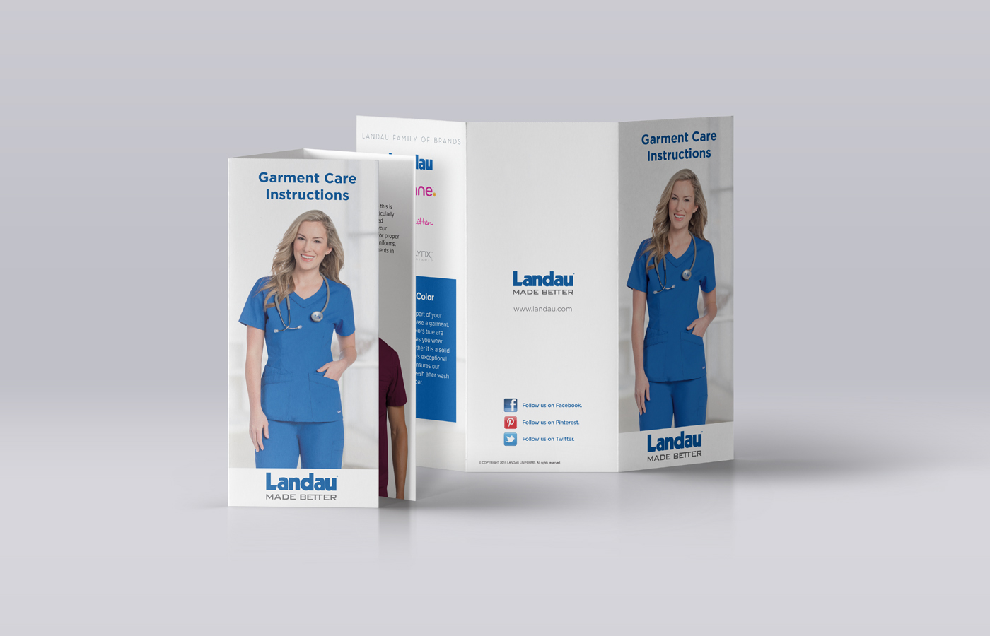 Landau Uniforms Garment Care Brochure design