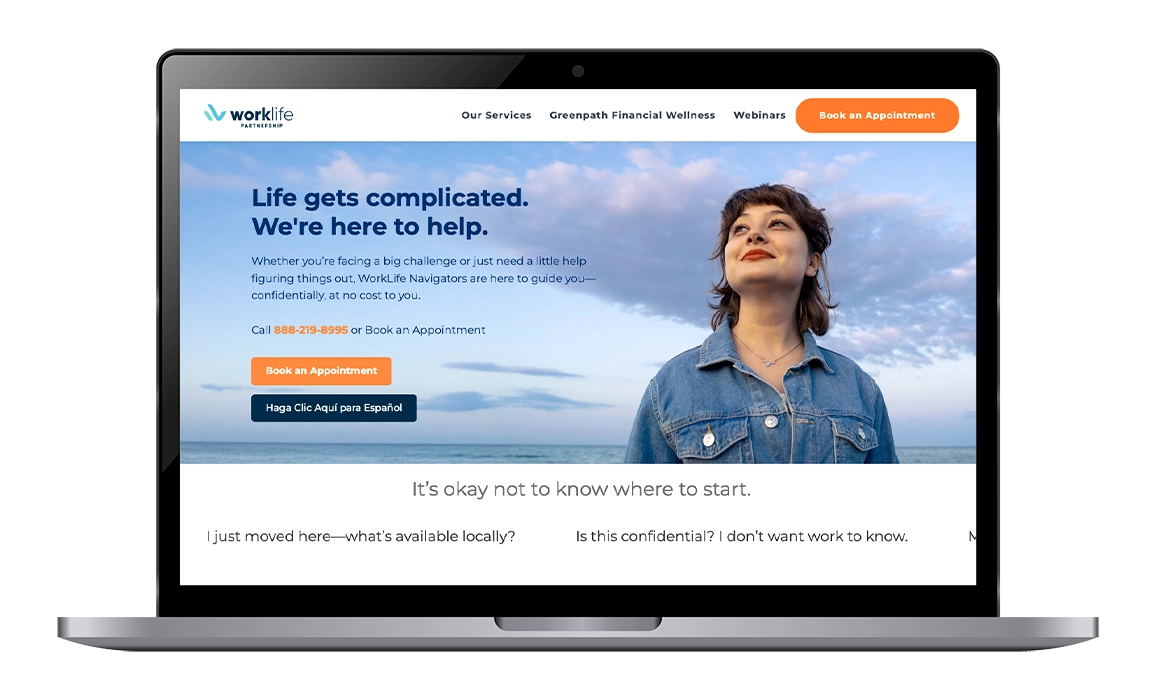 Ask the Navigator Website Mockup on Laptop