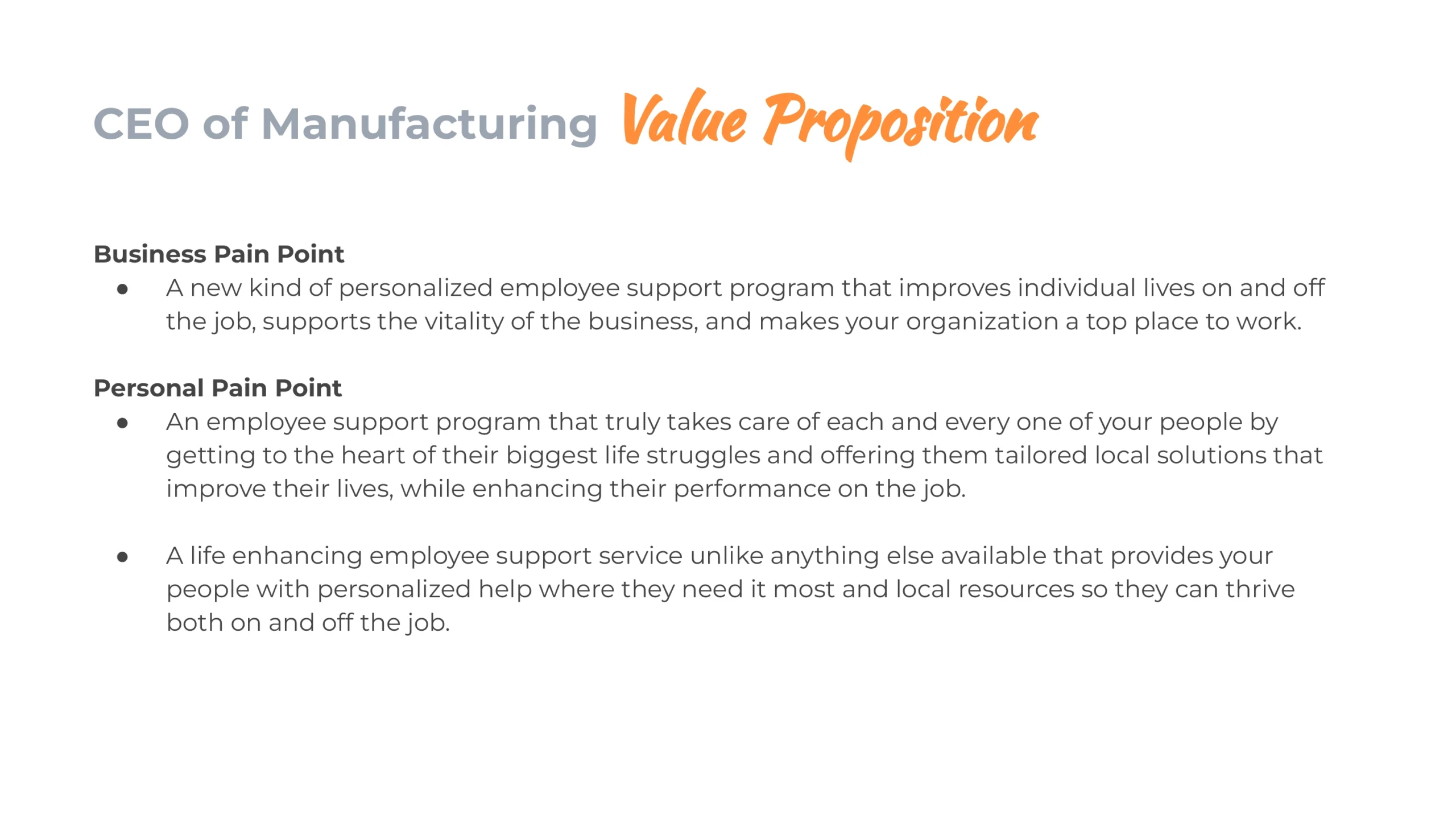 David Value Proposition